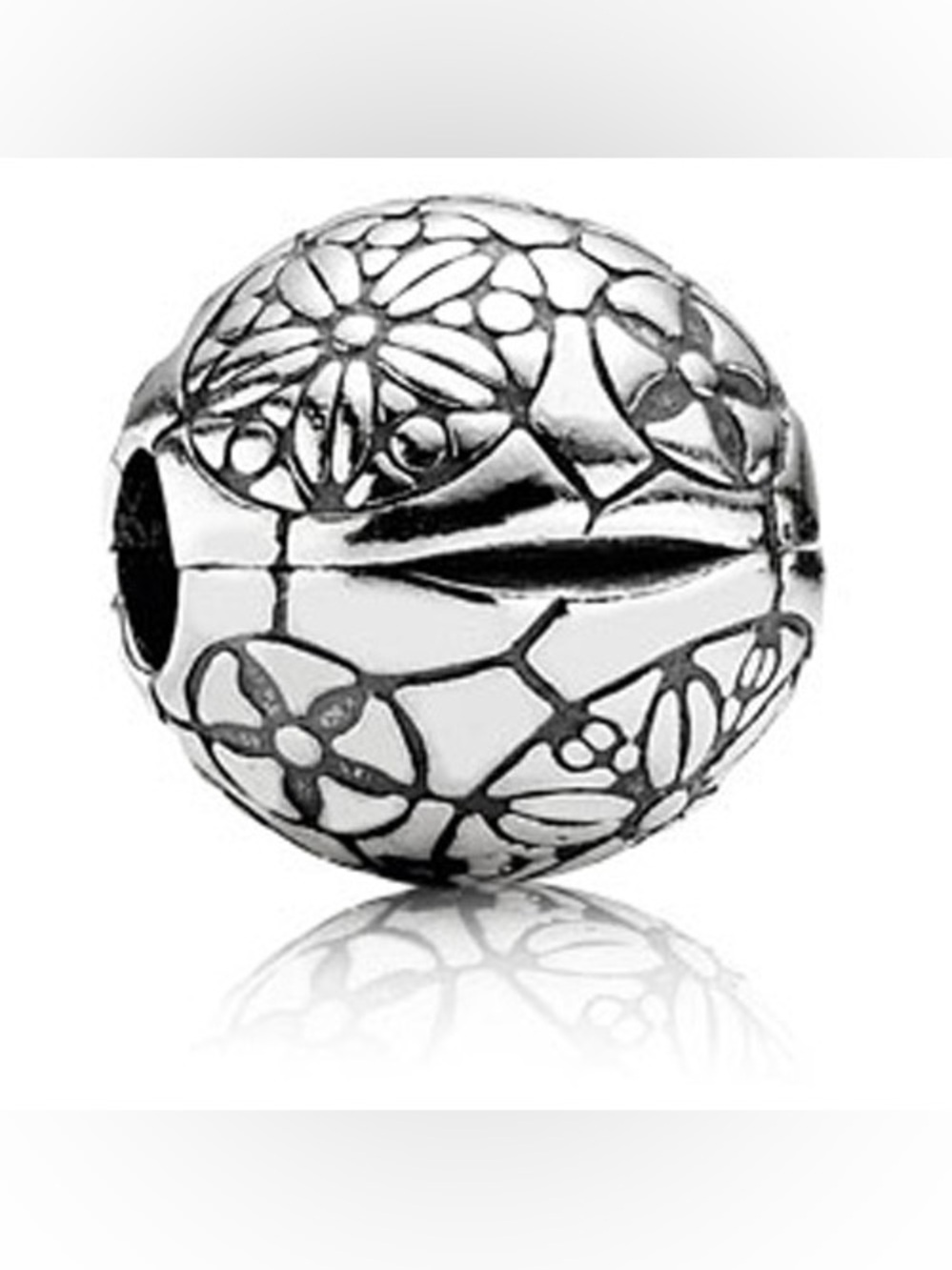 PANDORA Da Vinci Clip Authentic Sterling Silver Oxidized Design Charm Art RARE